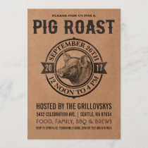 Vintage Pig Roast Invitations | Butcher Paper
