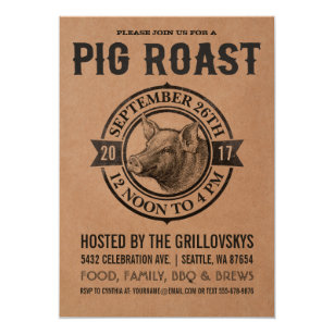 pig roast invitations zazzle