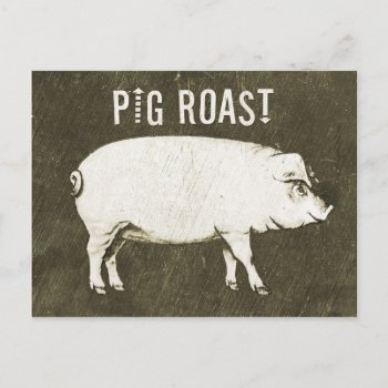 Vintage Pig Roast Postcard Invitation V by Anything_Goes at Zazzle