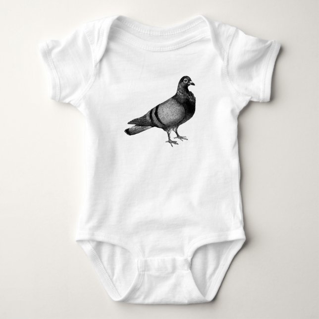 Vintage Pigeon gifts Baby Bodysuit (Front)