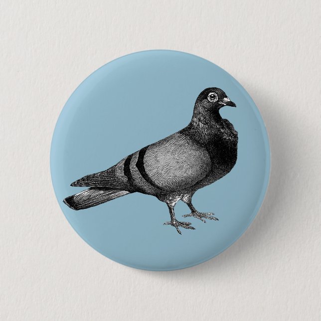 Vintage Pigeon gifts Button (Front)