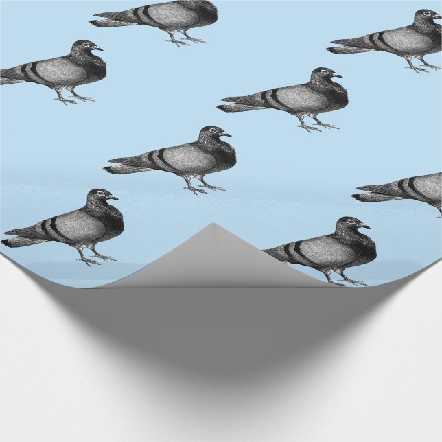 Vintage Pigeon gifts Wrapping Paper (Corner)