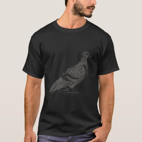 Vintage Pigeon Illustration Common Pigeon Columba  T_Shirt