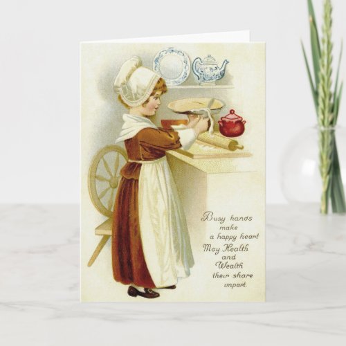 Vintage Pilgrim Baker Thanksgiving Greeting Card