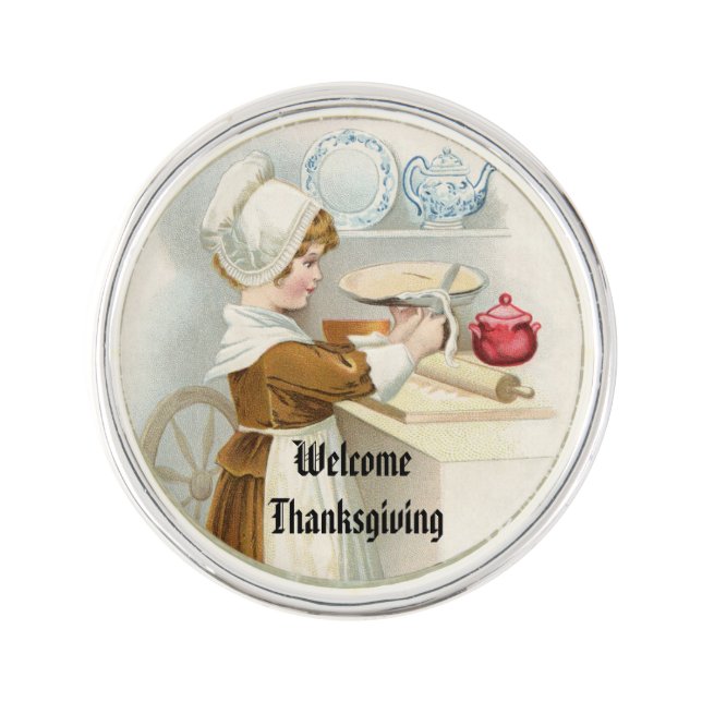 Vintage Pilgrim Girl Pin (Front)