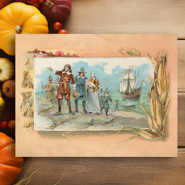 Vintage Pilgrims Landing at Plymouth Rock Postcard (Creator Uploaded)