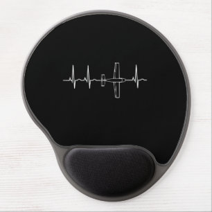Vintage Pilot Flying Sky Heart Gift Gel Mouse Pad