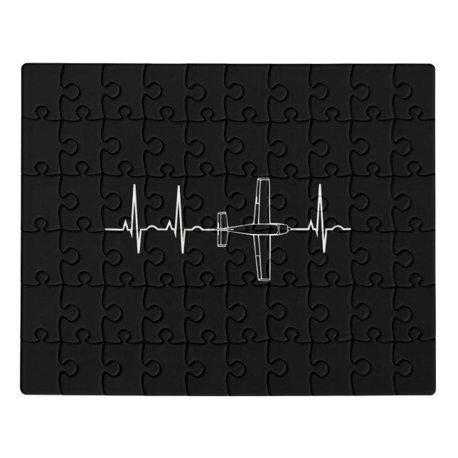 Vintage Pilot Flying Sky Heart Gift Jigsaw Puzzle (Puzzle Horizontal)