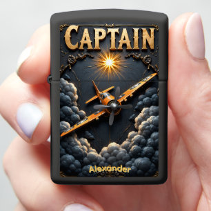 Vintage Pilot's Golden Propeller Flight Gift Zippo Lighter