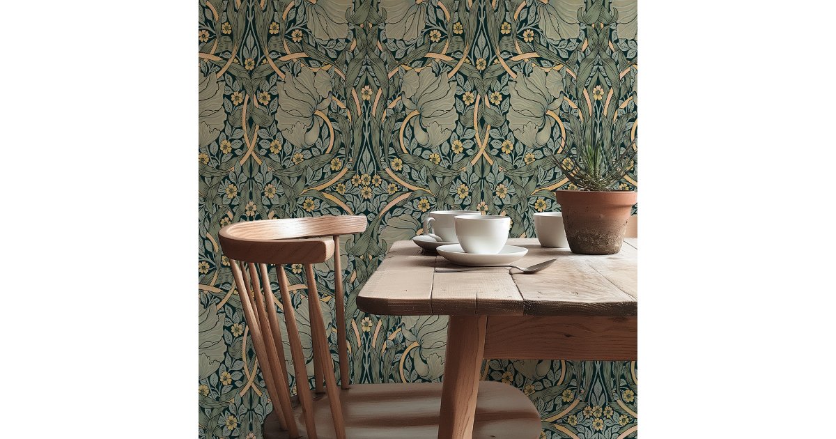 Vintage Pimpernel William Morris Floral Wallpaper | Zazzle