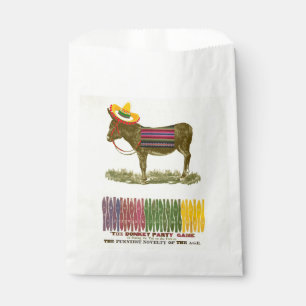 Vintage Pin the Tail on the Donkey Party Game Favor Bag