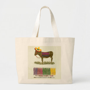 Vintage Pin the Tail on the Donkey Party Game Large Tote Bag