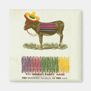 Vintage Pin the Tail on the Donkey Party Game Magnet