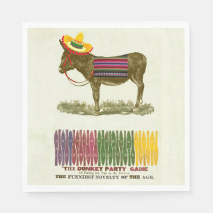 Vintage Pin the Tail on the Donkey Party Game Napkins