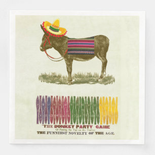 Vintage Pin the Tail on the Donkey Party Game Paper Dinner Napkins