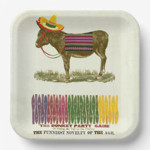 Vintage Pin the Tail on the Donkey Party Game Paper Plates