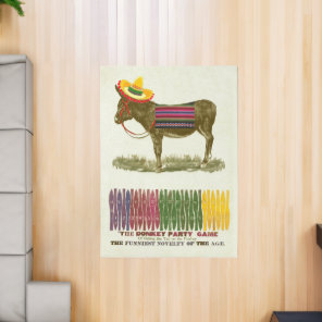 Vintage Pin the Tail on the Donkey Party Game Rug