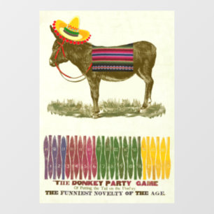 Vintage Pin the Tail on the Donkey Party Game Window Cling