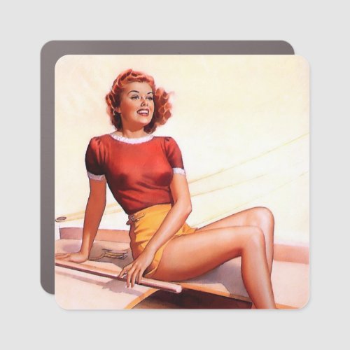 VINTAGE PIN UP ART CAR MAGNET