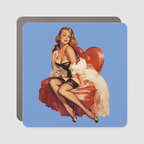 VINTAGE PIN UP ART CAR MAGNET 