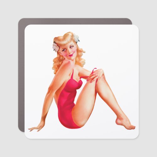 VINTAGE PIN UP ART CAR MAGNET