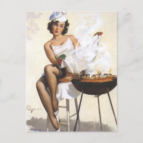 Vintage Pin up  Art  Postcard