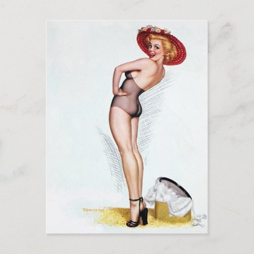  Vintage Pin Up Art Postcard