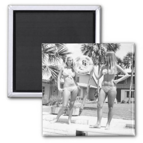 Vintage Pin Up  Florida Bikini Girl Photo Magnet 