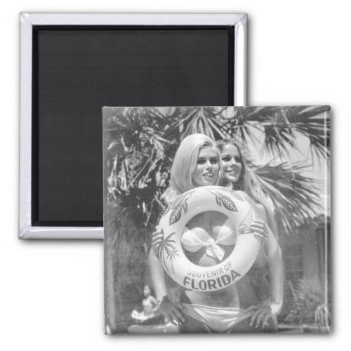 Vintage Pin Up Florida Bikini Girls Photo Magnet 