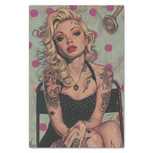 Vintage Pin Up Girl13 Tissue Paper