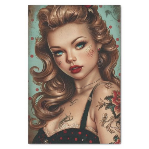 Vintage Pin Up Girl15 Tissue Paper