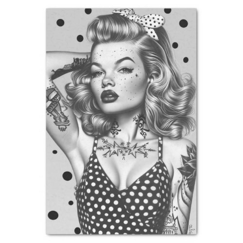 Vintage Pin Up Girl16 Tissue Paper
