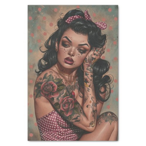 Vintage Pin Up Girl1 Tissue Paper
