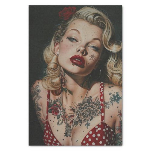 Vintage Pin Up Girl22 Tissue Paper