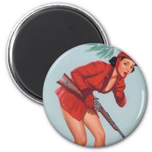 Vintage Pin Up Girl Art Magnet 