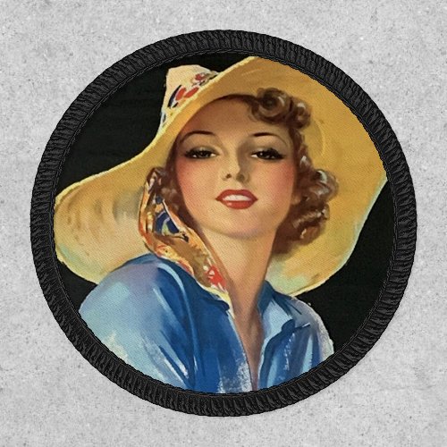  Vintage Pin up girl Art _   Patch