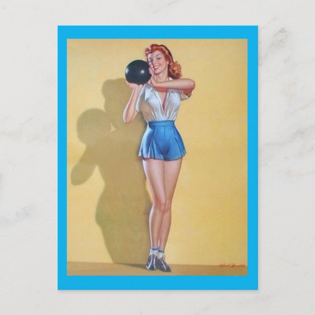 Vintage pin up girl art  postcard (Front)