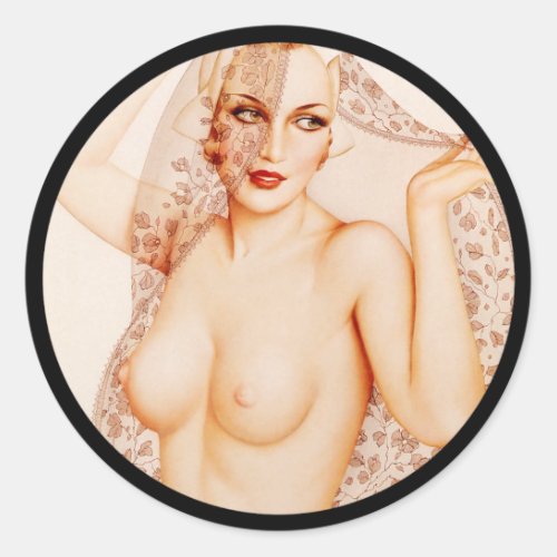 Vintage pin up girl art Sticker Sheet