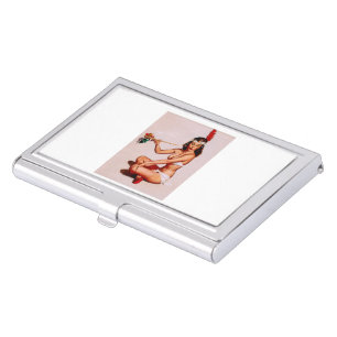 Vintage Pin-Up girl Business Card Case