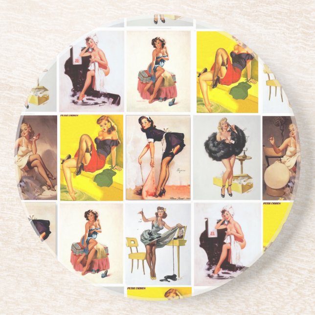 Vintage Pin-Up Girl Coaster (Front)