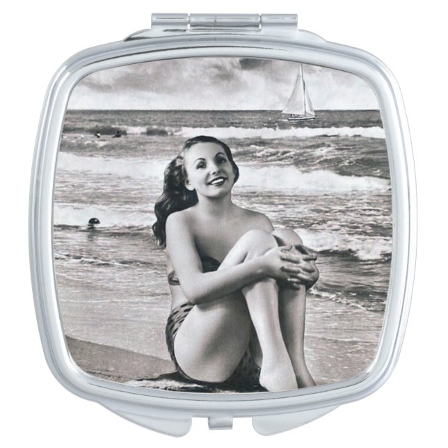  Vintage PIN UP GIRL  Compact Mirror (Front)