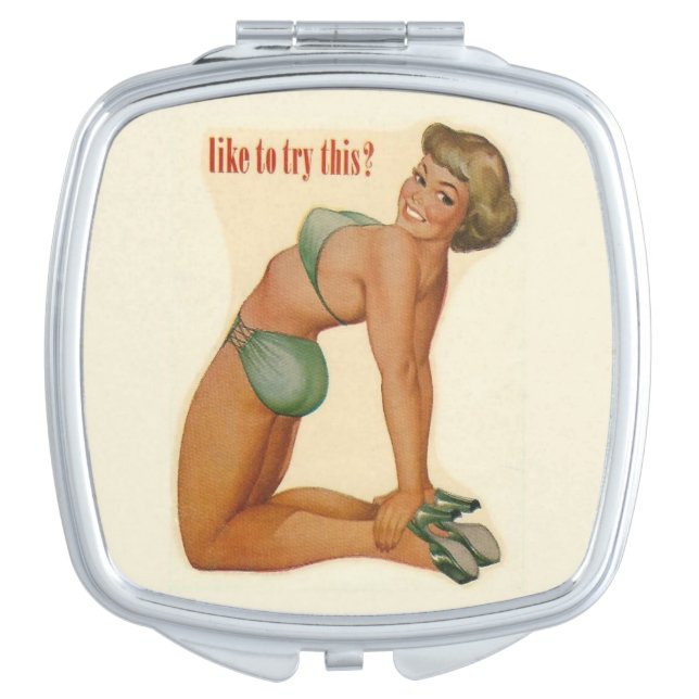  Vintage PIN UP GIRL  Compact Mirror (Front)