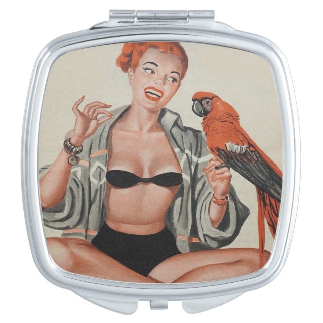  Vintage PIN UP GIRL  Compact Mirror (Front)