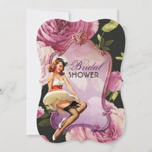 Vintage Pin Up Girl housewife Retro Bridal Shower Invitation