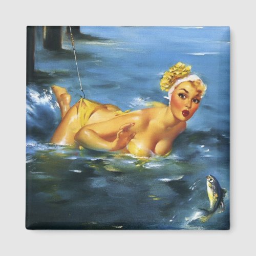 Vintage pin up girl magnet