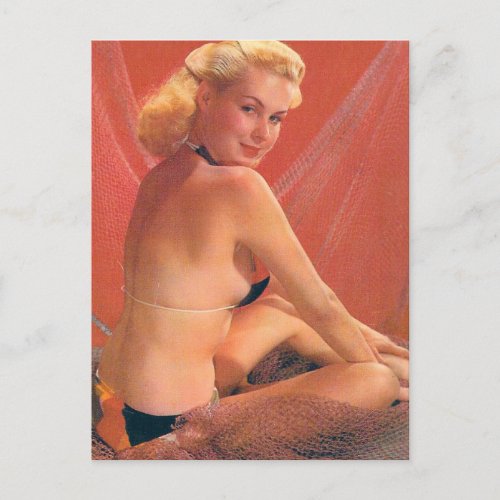 Vintage Pin up Girl Photo Postcard