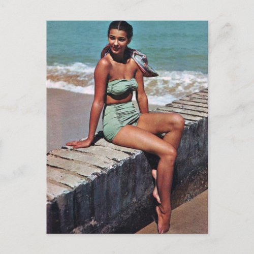 Vintage Pin up Girl Photo Postcard