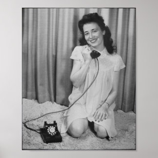 Vintage Pin-Up Girl Photograph Poster