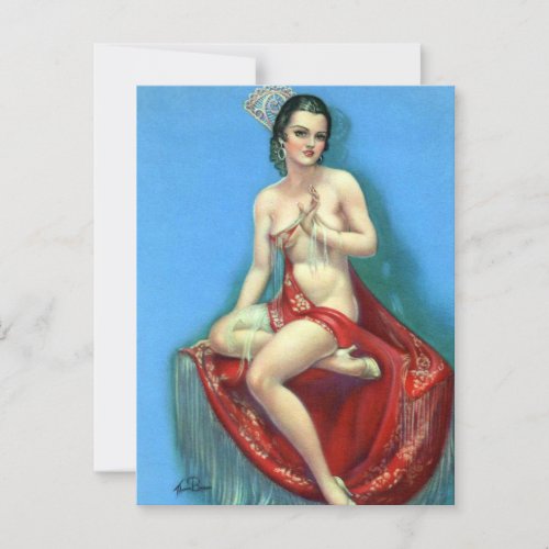   Vintage pin up girl  Postcard