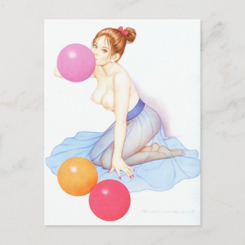 Vintage Pin up girl Postcard